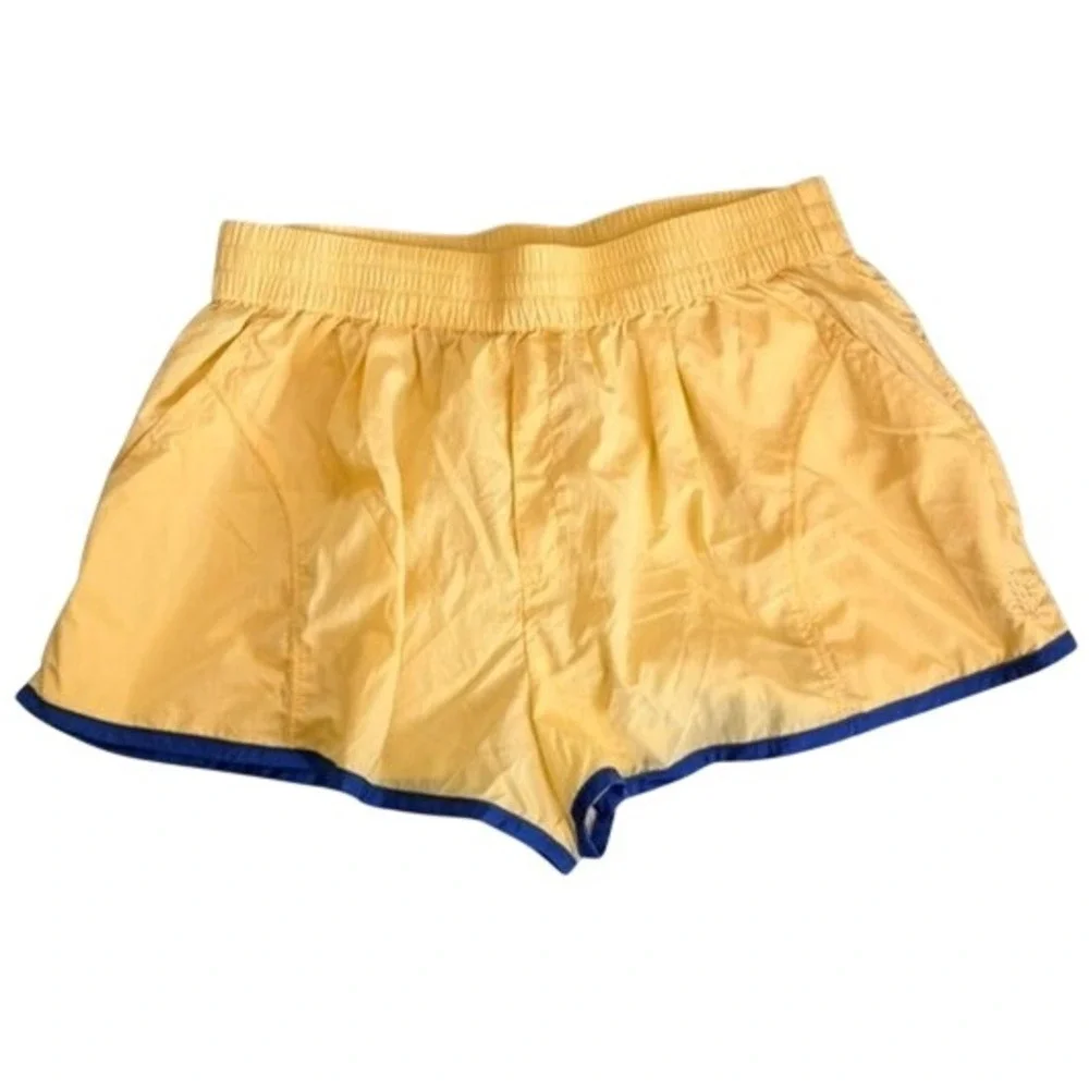 Free People FP Movement World Tour Pullover and Shorts Set Yellow Blue NWT